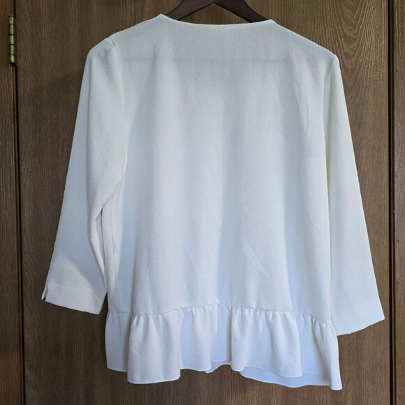 Sezane Jenny Ruffle 3/4 Sleeve Blouse - Picture 3 of 12